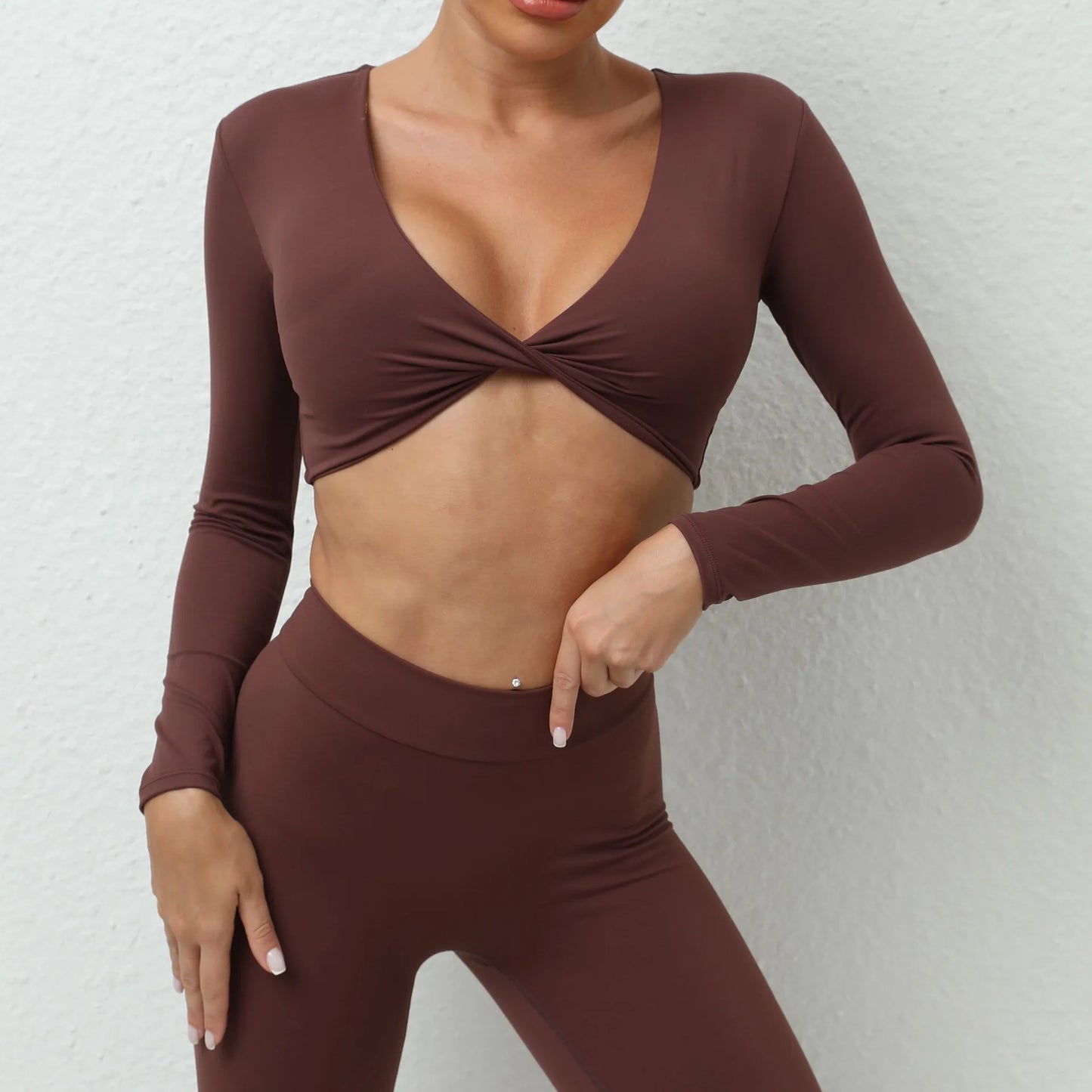 Hélios Top – Crop manches longues sport & yoga