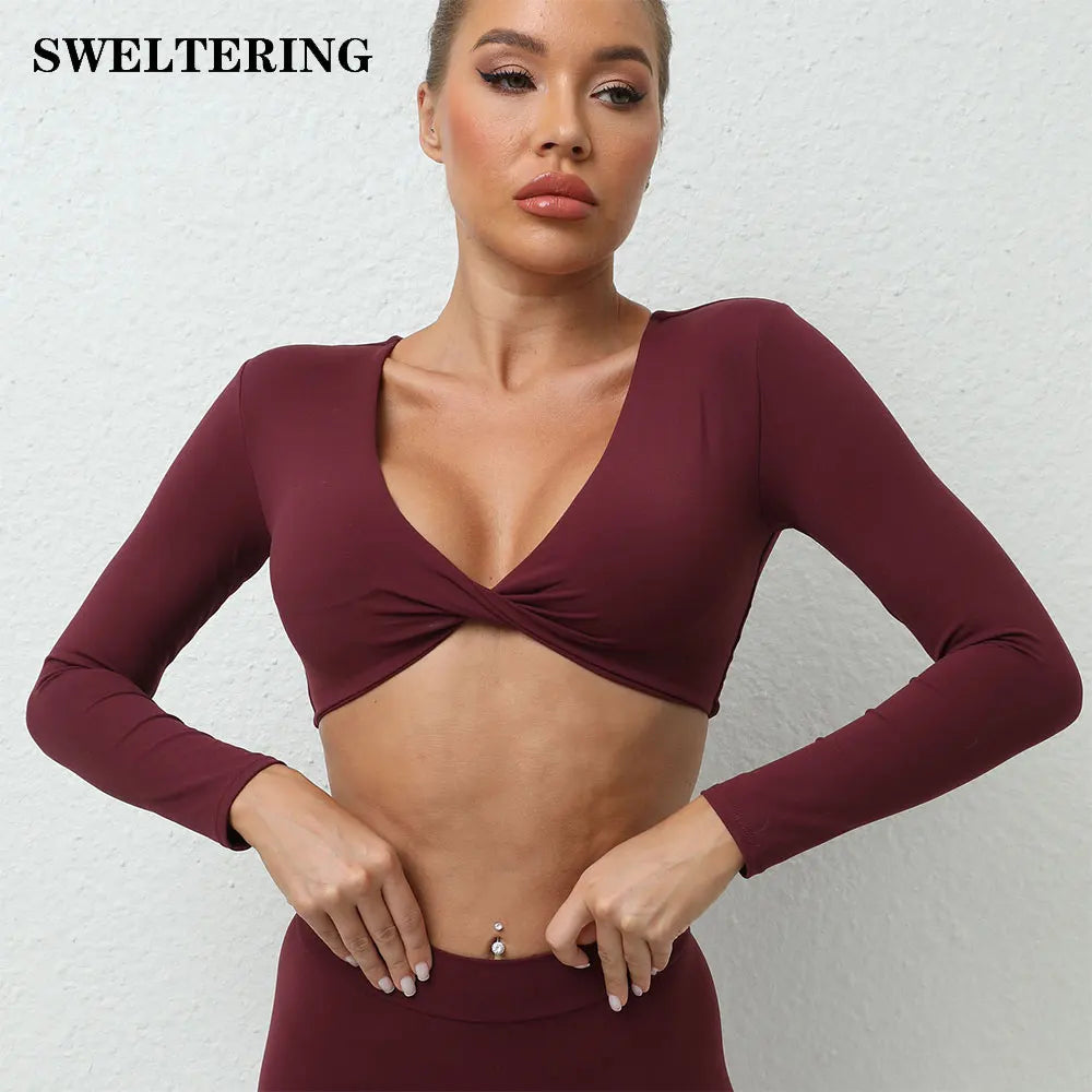 Hélios Top – Crop manches longues sport & yoga